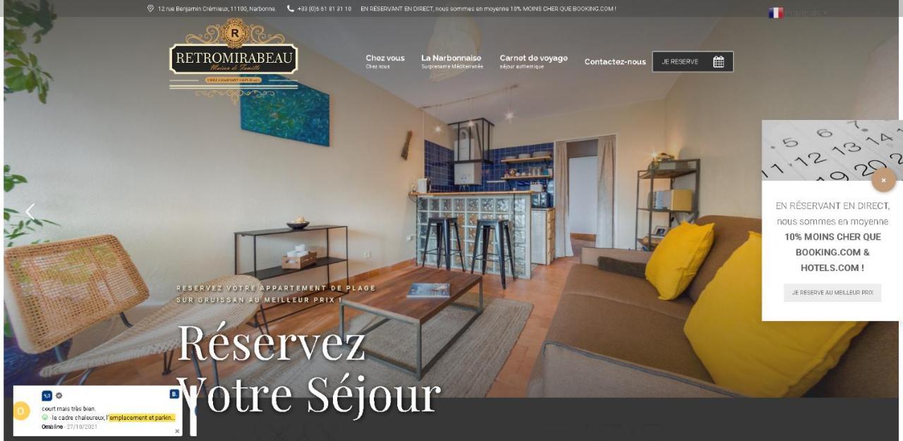 Retromirabeau "Cote Mer" - 29M2 - Lumineux - Terrasse Loggia - Vue Marina - Parking Securise - 2 A 3 Pers - Emplacement Top - Cheques Vacances Connect Gruissan Luaran gambar
